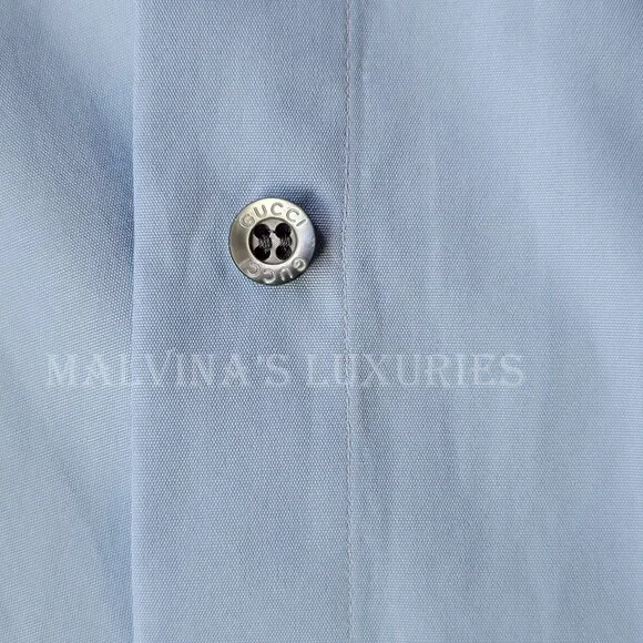 GUCCI SHIRT MENS WHITE BLACK PLAID PRINT COTTON CLASSIC sz 18.5 / 47